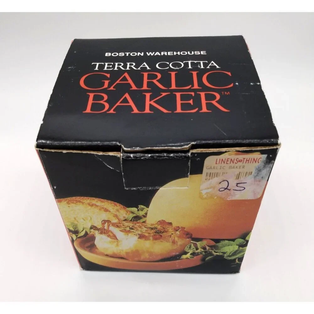 Vintage Boston Warehouse Terra Cotta Garlic Baker Roaster, 1 bulb capacity